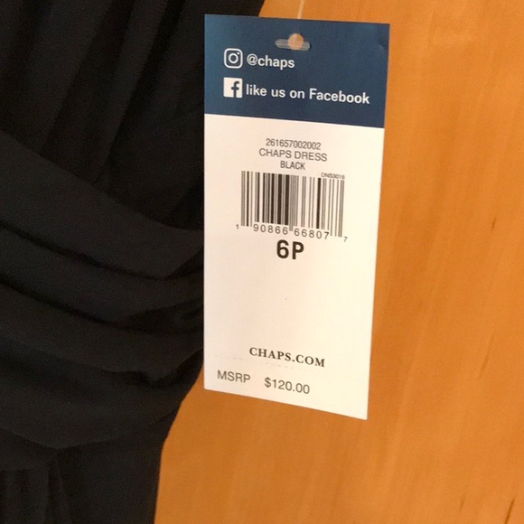 NWT CHAPS long sleeveless wrap-like dress - size 6P - Picture 9 of 9